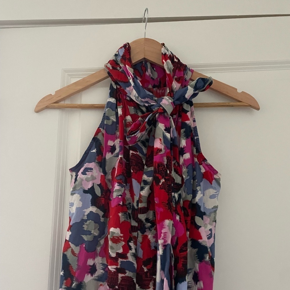 Rungolee Abstract Print Ruched High Neck Top - Picture 4 of 6